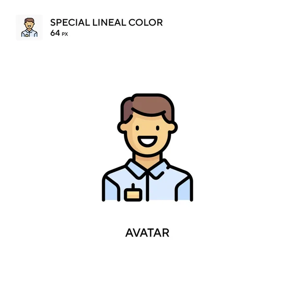 Avatar Ícone Cor Linear Especial Modelo Design Símbolo Ilustração Para — Vetor de Stock