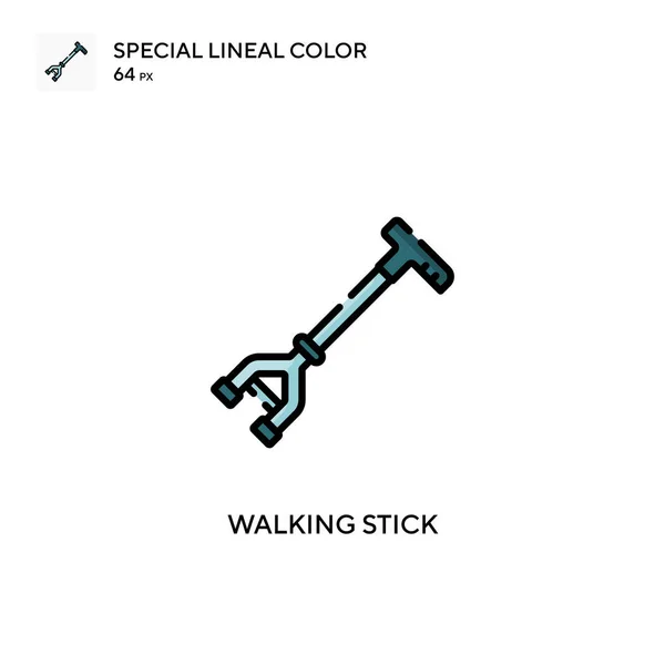 Spazierstock Spezielle Lineare Farbsymbole Illustration Symbol Design Vorlage Für Web — Stockvektor
