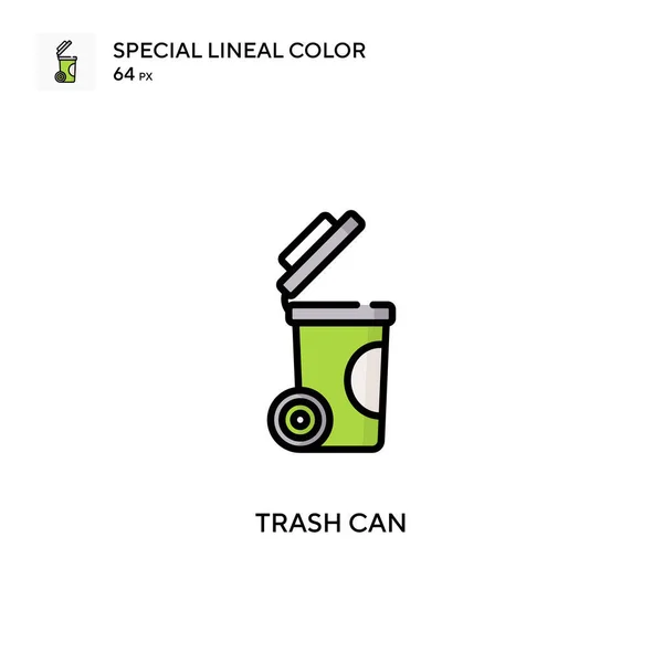 Trash Can Special Lineal Color Icon Illustration Symbol Design Template — Stock Vector