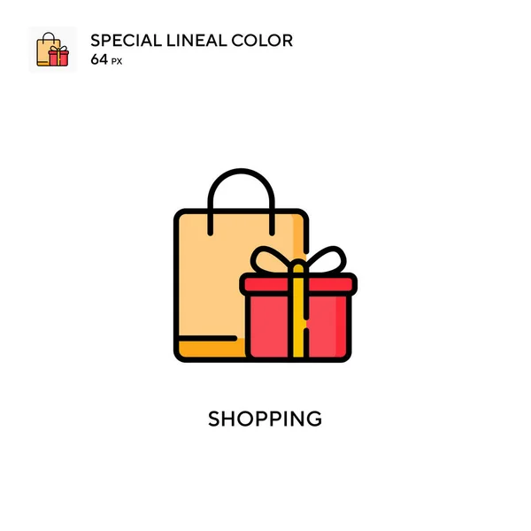 Shopping Spezielle Lineare Farbsymbole Illustration Symbol Design Vorlage Für Web — Stockvektor