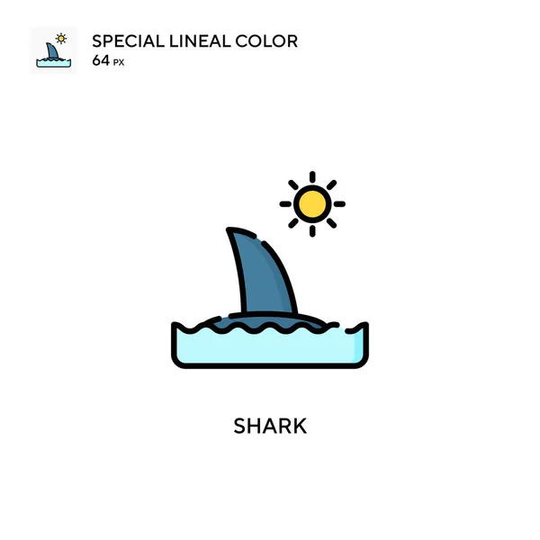 Shark Special Lineal Color Icon Illustration Symbol Design Template Web — Stock Vector