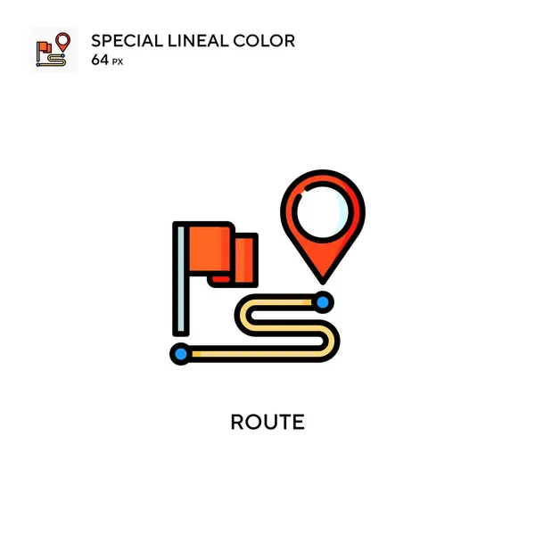 Ruta Icono Especial Color Lineal Plantilla Diseño Símbolo Ilustración Para — Vector de stock