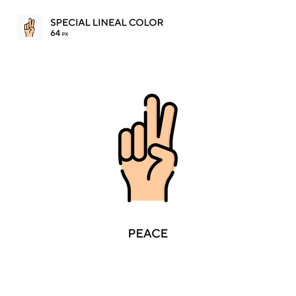 Значок Цвета Peace Special Lineal Шаблон Оформления Символов Иллюстрации Веб — стоковый вектор