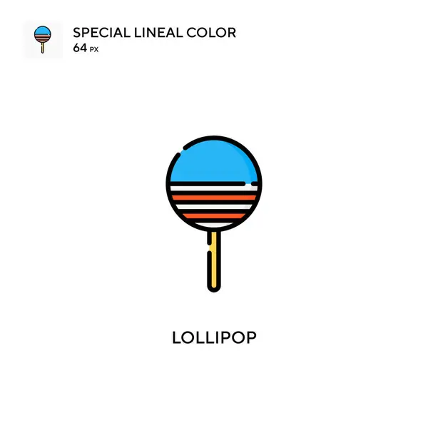 Lollipop Ícone Cor Linear Especial Modelo Design Símbolo Ilustração Para — Vetor de Stock