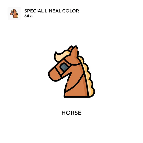 Caballo Icono Color Lineal Especial Plantilla Diseño Símbolo Ilustración Para — Archivo Imágenes Vectoriales