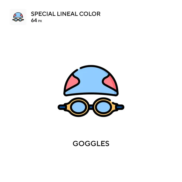 Goggles Speciale Lijnkleur Icoon Illustratie Symbool Ontwerp Sjabloon Voor Web — Stockvector