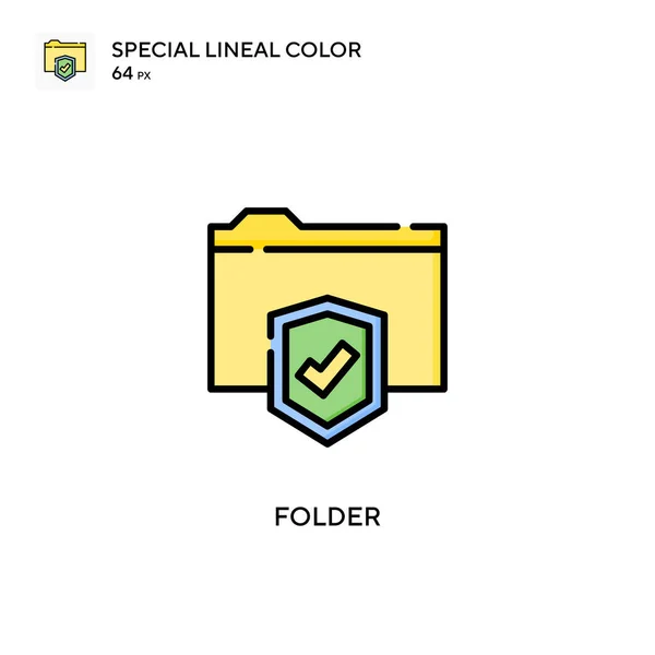 Folder Special Lineal Color Icon Illustration Symbol Design Template Web — Stock Vector