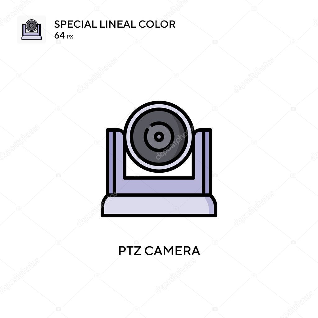 Ptz camera Special lineal color icon. Illustration symbol design template for web mobile UI element. Perfect color modern pictogram on editable stroke.
