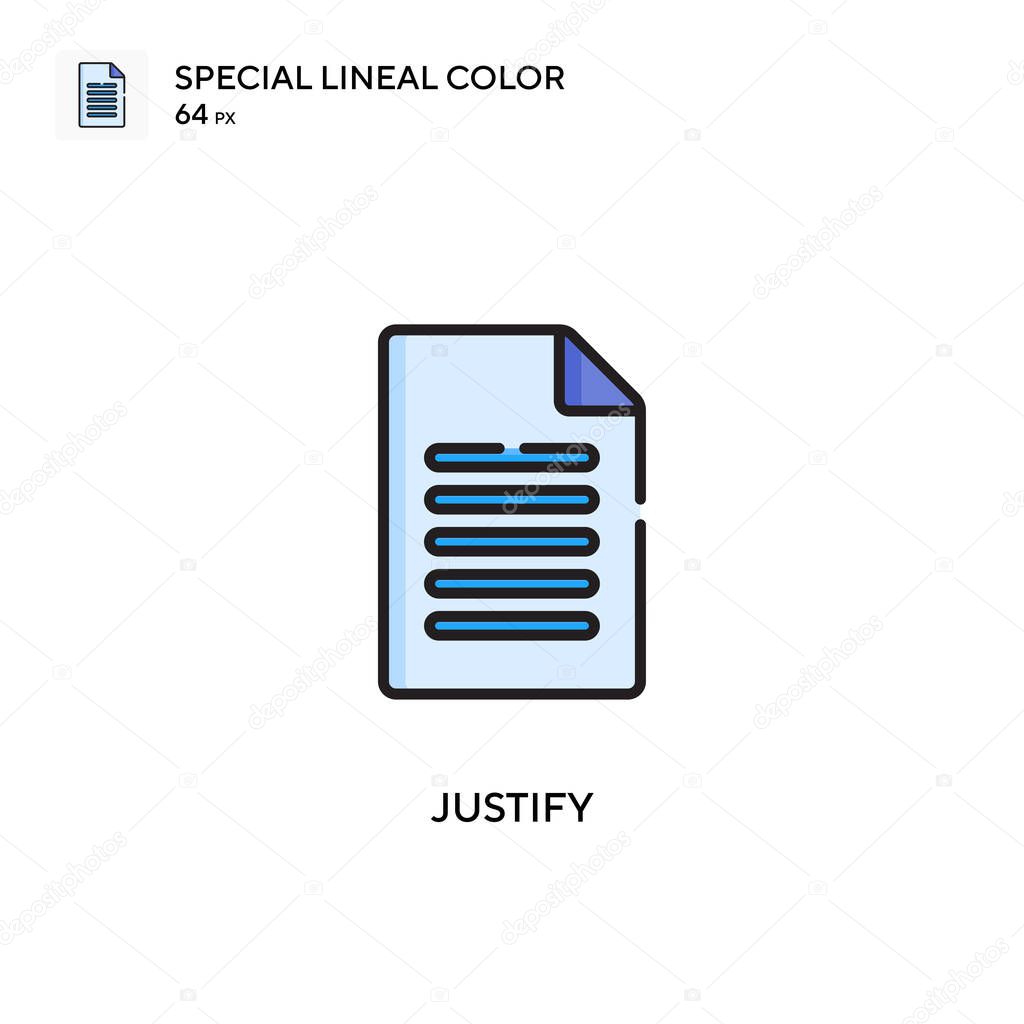 Justify Special lineal color icon. Illustration symbol design template for web mobile UI element. Perfect color modern pictogram on editable stroke.