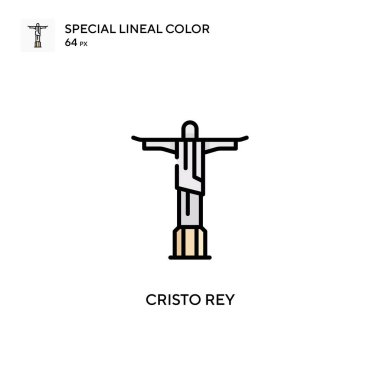 Cristo rey özel renk ikonu. Web mobil UI ögesi için resimleme sembolü tasarım şablonu. Düzenlenebilir vuruş üzerine mükemmel renk modern pictogram.
