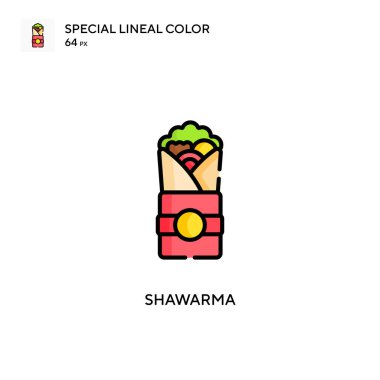 Shawarma Özel Renk Simgesi. Web mobil UI ögesi için resimleme sembolü tasarım şablonu. Düzenlenebilir vuruş üzerine mükemmel renk modern pictogram.