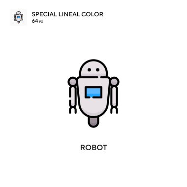 Robot Özel Renk Simgesi. Web mobil UI ögesi için resimleme sembolü tasarım şablonu. Düzenlenebilir vuruş üzerine mükemmel renk modern pictogram.