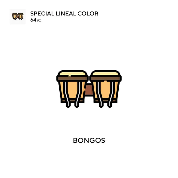 Bongos Speciální Ikona Lineární Barvy Šablona Návrhu Symbolu Ilustrace Pro — Stockový vektor