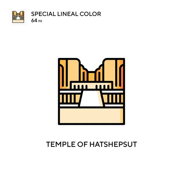 Chrám Hatshepsut Speciální Lineární Barevná Ikona Šablona Návrhu Symbolu Ilustrace — Stockový vektor