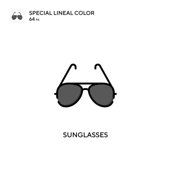 선글라스 라이닝 아이콘 디자인 모바일 요소를 템플릿 스트로크에 — 스톡 벡터