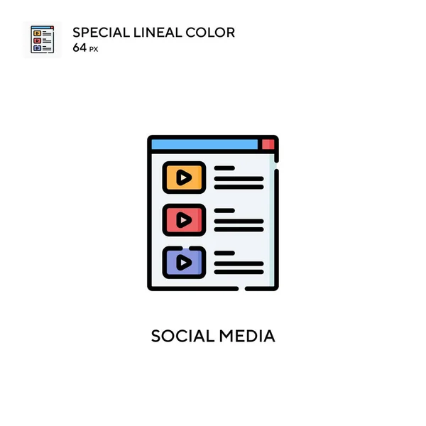 Social Media Speciale Icona Colori Lineari Illustrazione Modello Design Simbolo — Vettoriale Stock