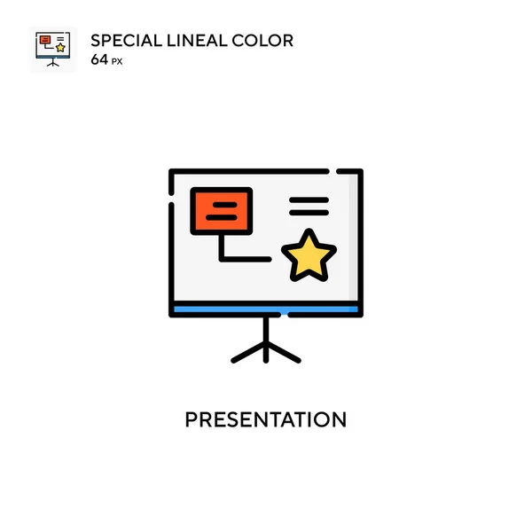 Presentation Special Lineal Color Icon Illustration Symbol Design Template Web — Stock Vector