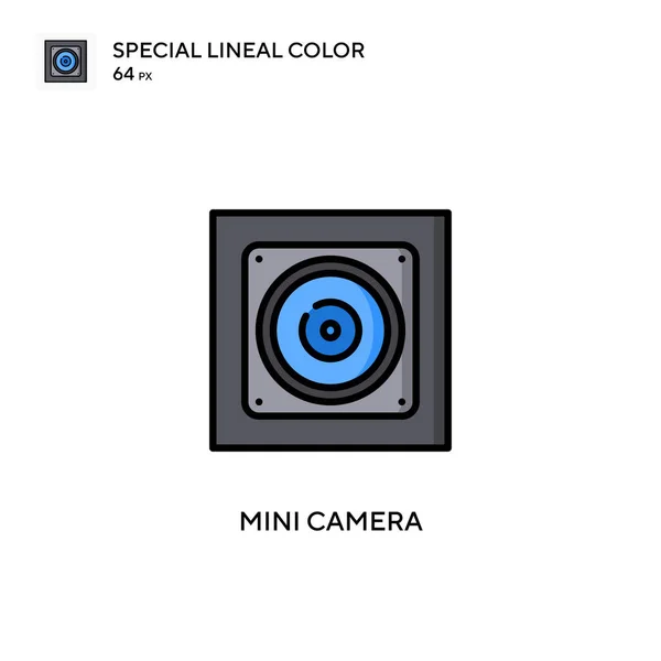 Mini Câmera Ícone Cor Linear Especial Modelo Design Símbolo Ilustração — Vetor de Stock