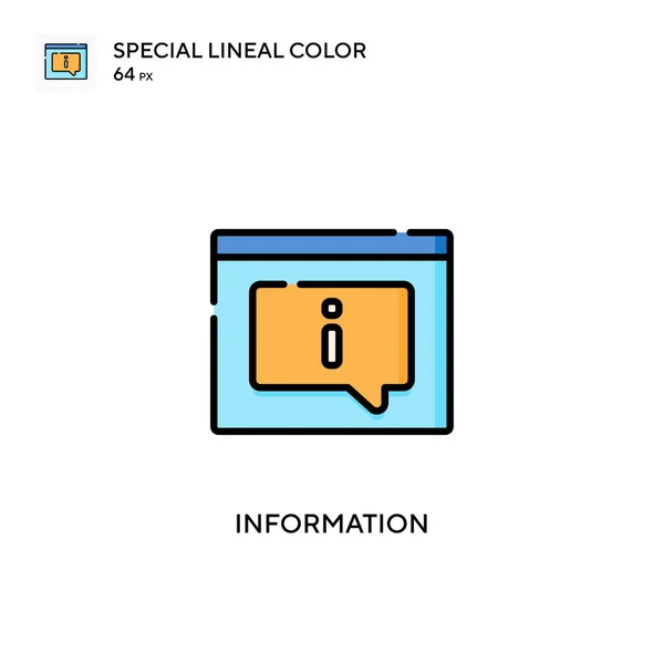 Información Icono Especial Color Lineal Plantilla Diseño Símbolo Ilustración Para — Archivo Imágenes Vectoriales