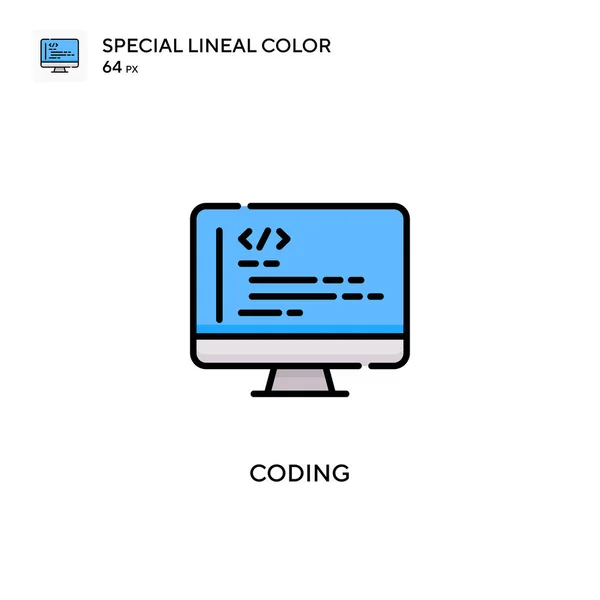 Codierung Spezielles Lineares Farbsymbol Illustration Symbol Design Vorlage Für Web — Stockvektor