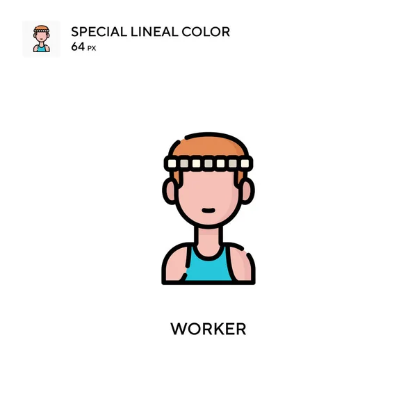 Icono Color Lineal Worker Special Plantilla Diseño Símbolo Ilustración Para — Archivo Imágenes Vectoriales