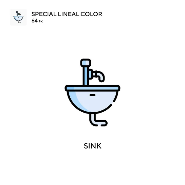 Zlewozmywak Specjalna Ikona Koloru Linii Wzór Symbolu Ilustracji Dla Mobilnego — Wektor stockowy