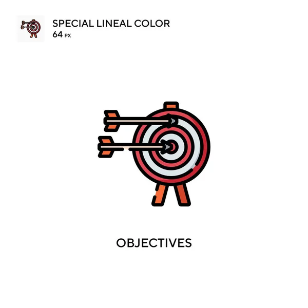 Obiettivi Speciale Icona Colori Lineari Illustrazione Modello Design Simbolo Elemento — Vettoriale Stock