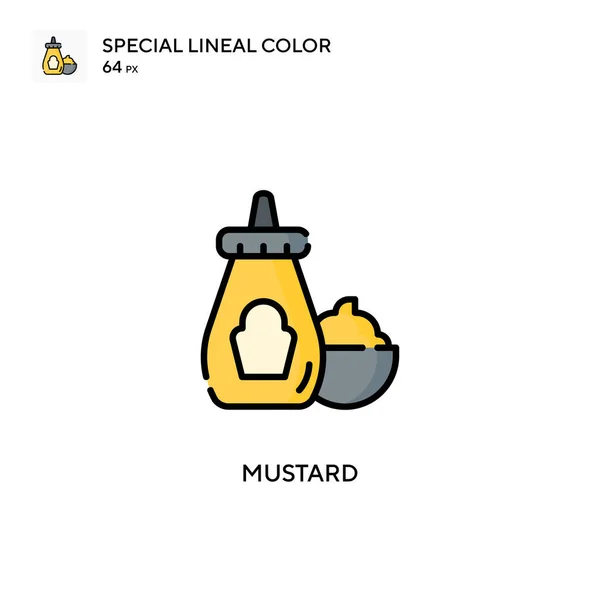Mosterd Speciale Lijnkleur Icoon Illustratie Symbool Ontwerp Sjabloon Voor Web — Stockvector