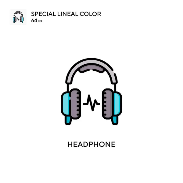 Kulaklık Özel Renk Simgesi Web Mobil Ögesi Için Resimleme Sembolü — Stok Vektör