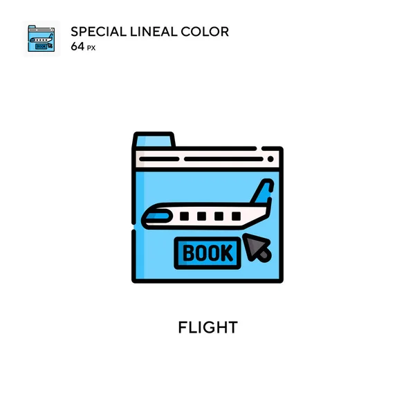 Flight Special Lineáris Szín Ikon Illusztráció Szimbólum Design Sablon Web — Stock Vector