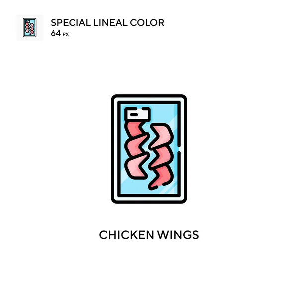 Kippenvleugels Speciale Lijnkleur Icoon Illustratie Symbool Ontwerp Sjabloon Voor Web — Stockvector