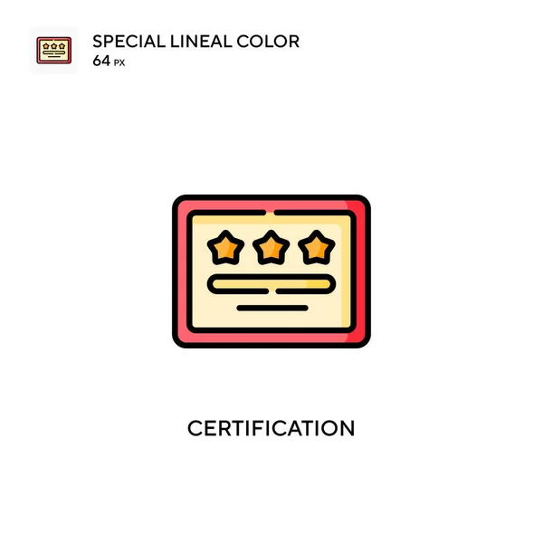 Certification Icône Spéciale Couleur Linéaire Modèle Conception Symbole Illustration Pour — Image vectorielle