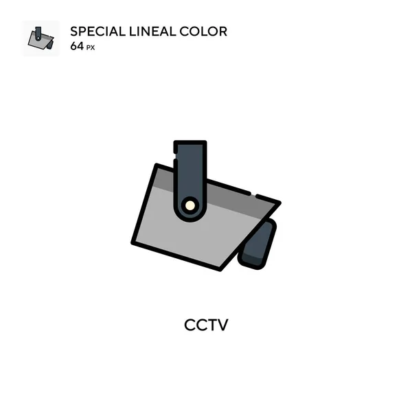 Cctv Icône Spéciale Couleur Linéaire Modèle Conception Symbole Illustration Pour — Image vectorielle