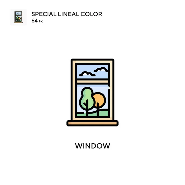 窗口特殊的直线颜色图标 Web移动Ui元素的说明性符号设计模板 关于可编辑笔画的完美色彩现代象形文字 — 图库矢量图片