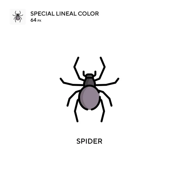 Spider Ícone Cor Linear Especial Modelo Design Símbolo Ilustração Para —  Vetores de Stock