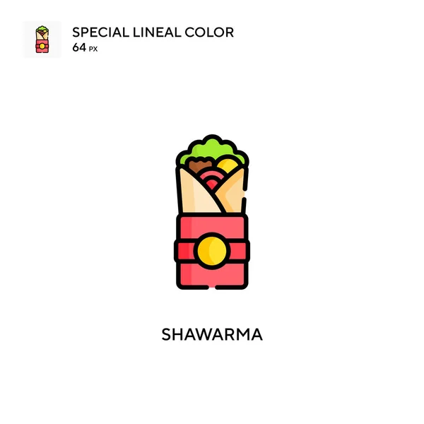 Shawarma Icono Especial Color Lineal Plantilla Diseño Símbolo Ilustración Para — Vector de stock