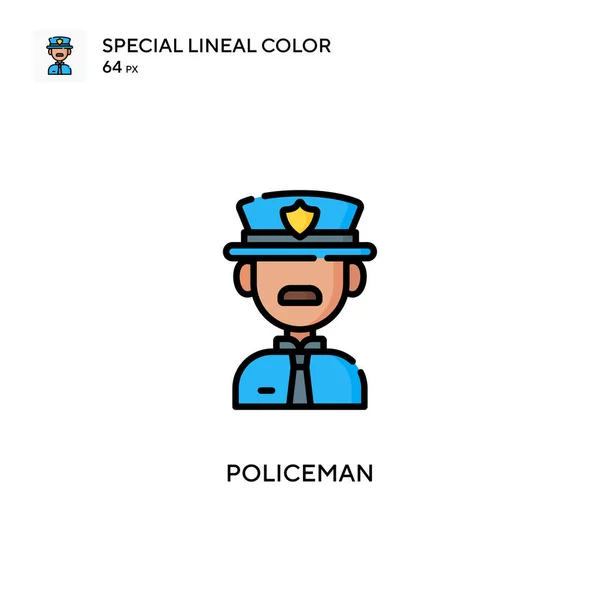 Policeman Special Lineal Color Icon Illustration Symbol Design Template Web — Stock Vector