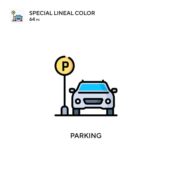 Parkeren Speciale Lineal Kleur Pictogram Illustratie Symbool Ontwerp Sjabloon Voor — Stockvector