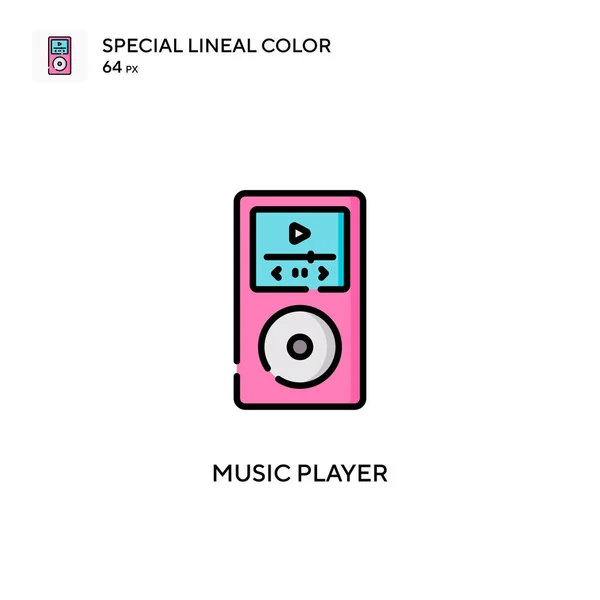 Musikspelare Speciell Linjal Färg Ikon Illustration Symbol Design Mall För — Stock vektor