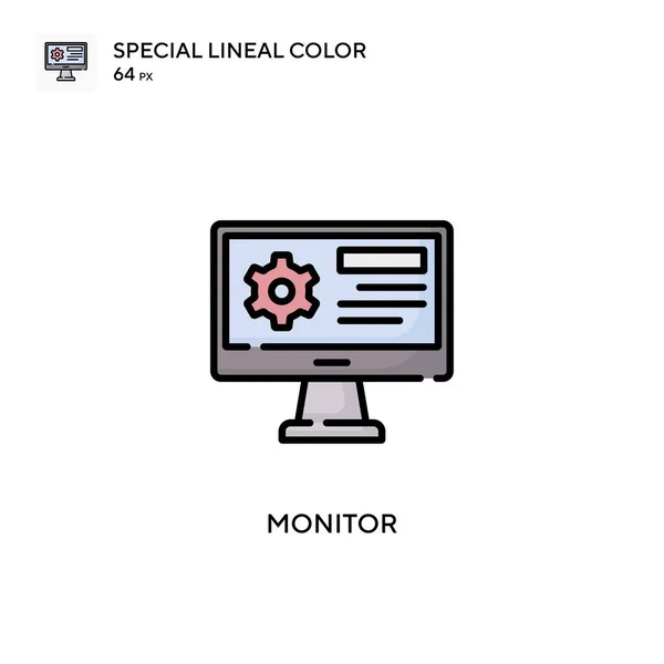 Monitor Special Lineal Color Icon Illustration Symbol Design Template Web — Stock Vector