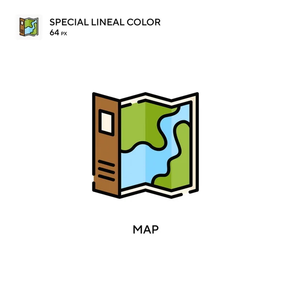 Χάρτης Ειδική Γραμμική Έγχρωμη Εικόνα Εικονογράφηση Πρότυπο Σχεδιασμού Συμβόλων Για — Διανυσματικό Αρχείο