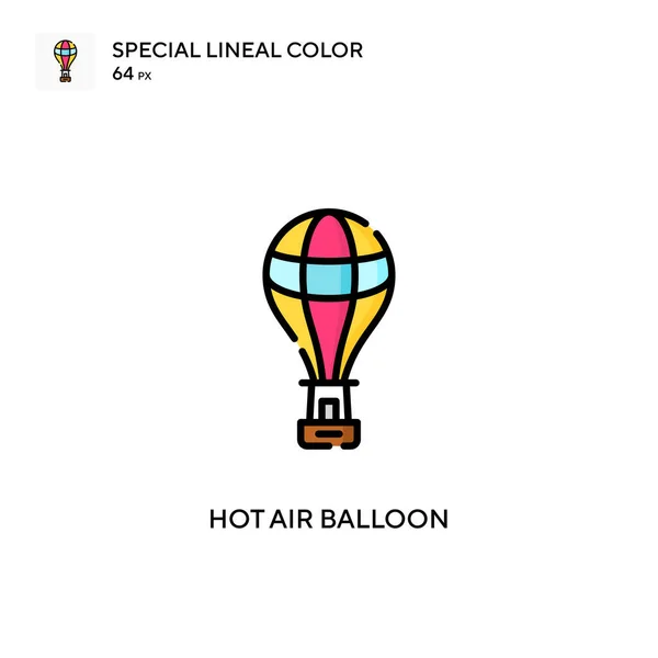 Varmluftsballong Special Linjal Färg Ikon Illustration Symbol Design Mall För — Stock vektor