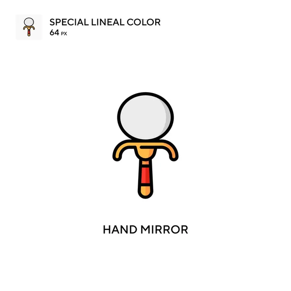 Espejo Mano Icono Color Lineal Especial Plantilla Diseño Símbolo Ilustración — Vector de stock