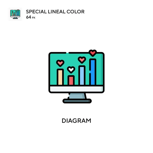 Diagrama Ícone Cor Linear Especial Modelo Design Símbolo Ilustração Para —  Vetores de Stock