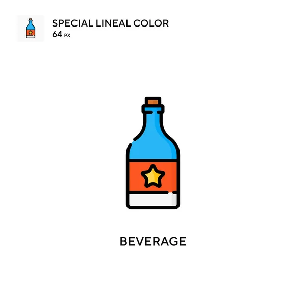 Bebida Icono Especial Color Lineal Plantilla Diseño Símbolo Ilustración Para — Vector de stock