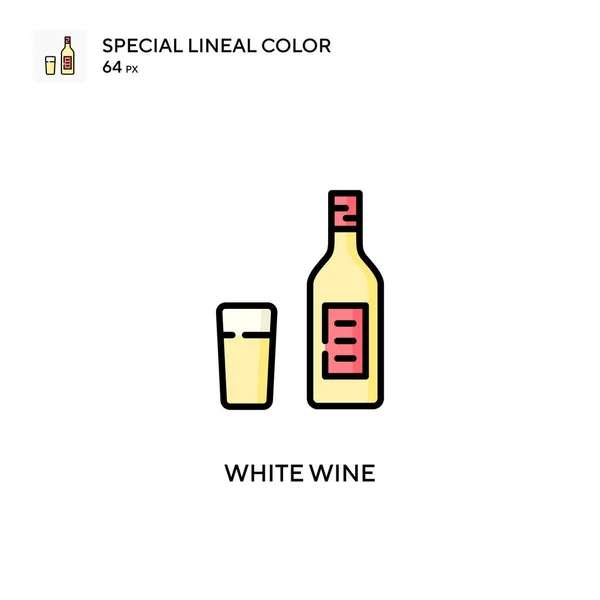 Vinho Branco Ícone Cor Linear Especial Modelo Design Símbolo Ilustração — Vetor de Stock