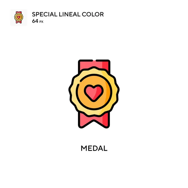 Medalla Icono Especial Color Lineal Plantilla Diseño Símbolo Ilustración Para — Vector de stock