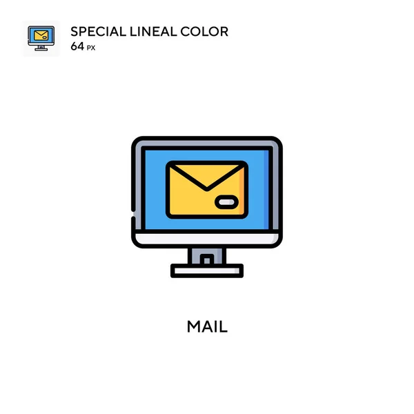 Mail Icono Color Lineal Especial Plantilla Diseño Símbolo Ilustración Para — Vector de stock