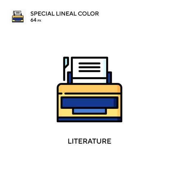 Literatuur Speciale Lijnkleur Icoon Illustratie Symbool Ontwerp Sjabloon Voor Web — Stockvector
