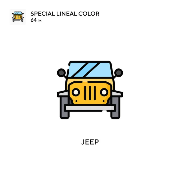 Jeep Special Linjal Färg Ikon Illustration Symbol Design Mall För — Stock vektor